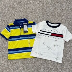 Tommy Hilfiger toddler Yellow & White Polo and Logo Tee Set